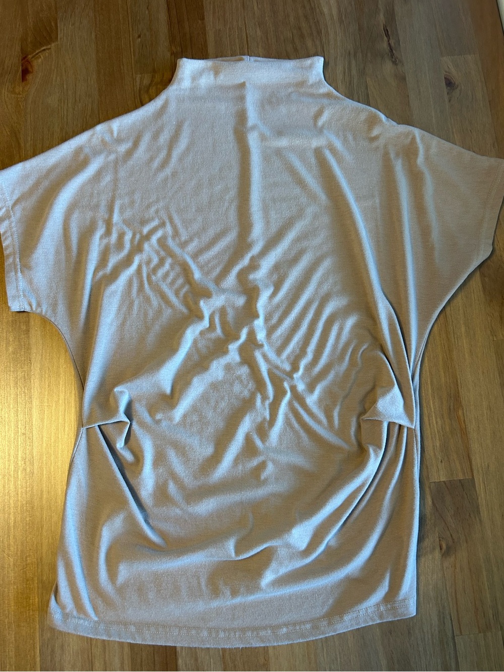Tan Mock Neck Blouse